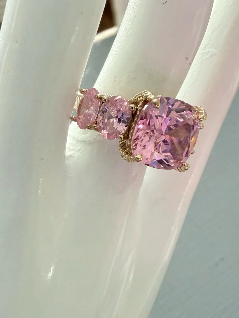 Judith Ripka 925 Sterling Silver 14k Gold Clad Ring 7 NEW